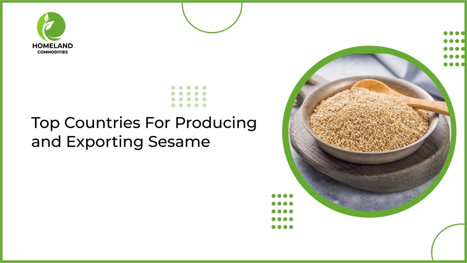 Top Countries for Producing and Exporting Sesame